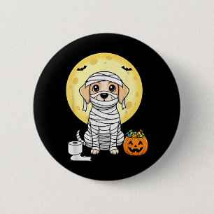 Süße Mumien-Hund-Halloween-Vollmond-Welpe-Streich  Button
