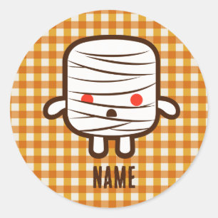 Süße Mumien-Marshmallow-Halloween Runder Aufkleber