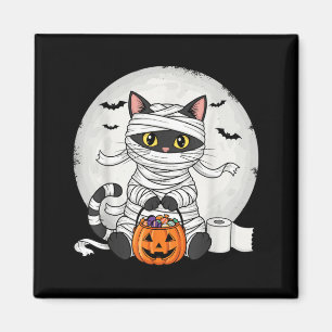 Süße Mumien-Schwarze-Katze-Halloween-Kostüm lustig Magnet