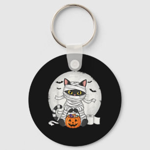 Süße Mumien-Schwarze-Katze-Halloween-Kostüm lustig Schlüsselanhänger