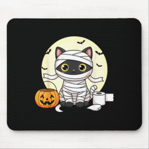 Süße Mumienkatze Halloween Schwarze Katze Streich Mousepad