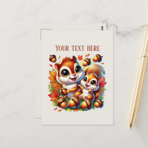 Süße Mummy Baby Eichhörnchen Text hinzufügen Postkarte