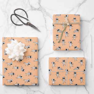 Süße Mummy-Nahtloses Muster roter Hintergrund Geschenkpapier Set