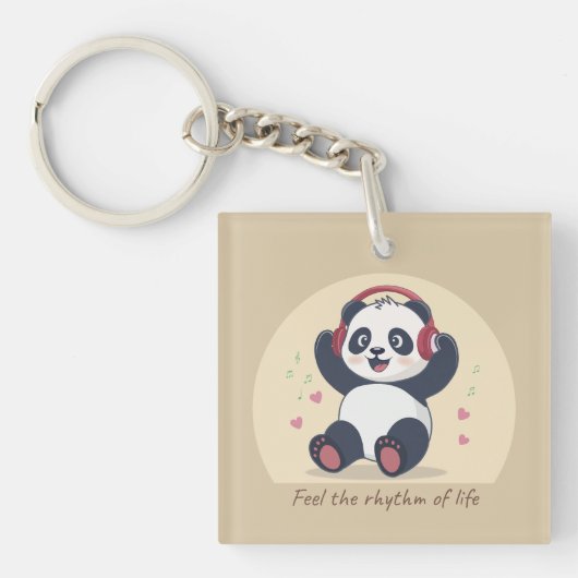 Süße Musik-Panda Schlüsselanhänger (Vorderseite)