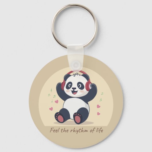 Süße Musik-Panda Schlüsselanhänger (Vorderseite)