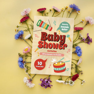 Süße musikalische Babyparty-Einladung Einladung