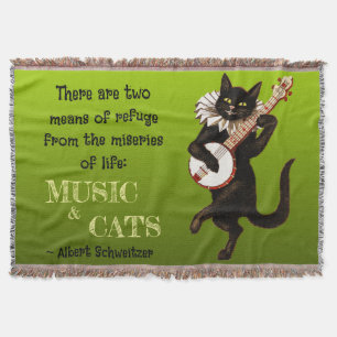 Süße musikalische Katze Zwei Zufluchtsorte Schweit Decke