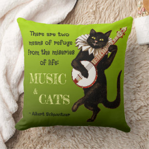 Süße musikalische Katze Zwei Zufluchtsorte Schweit Kissen