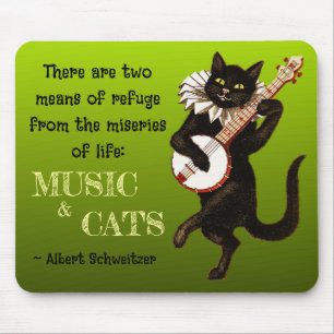 Süße musikalische Katze Zwei Zufluchtsorte Schweit Mousepad