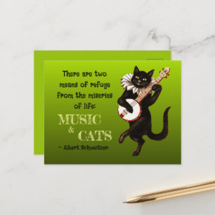 Süße musikalische Katze Zwei Zufluchtsorte Schweit Postkarte