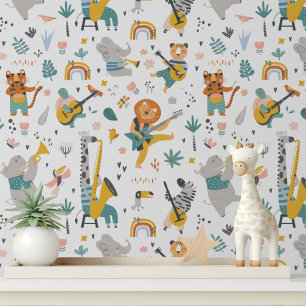 Süße musikalische Tiere Kinderzimmer Peel und Stic Tapete