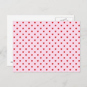 Süße Muster von roten Herzen auf rosa. Postkarte (Vorne/Hinten)