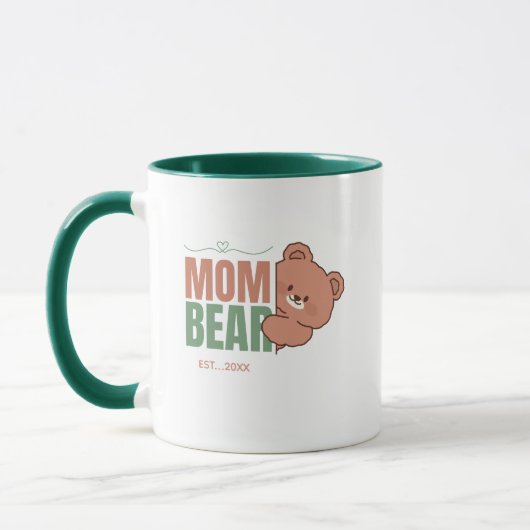 Süße Mutter-Bär-Pastell-Typografie-Kunst Tasse (Links)