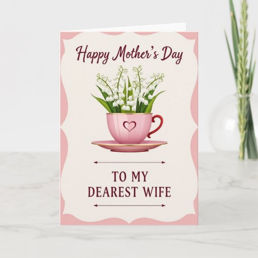 Süße Mutter Blumen Herz Tasse Karte (Vorderseite)