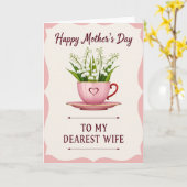 Süße Mutter Blumen Herz Tasse Karte (Gelbe Blume)