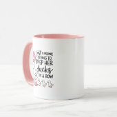 Süße Mutter-Enten-Wortkunst  Tasse (Vorderseite Links)