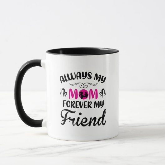 Süße Mutter Freund Wortkunst  Tasse (Links)