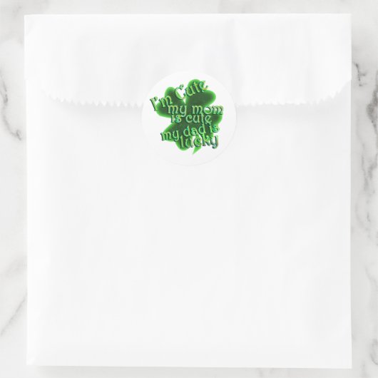 Süße Mutter Glücklicher Vater St. Patrick's Day Runder Aufkleber (Tasche)