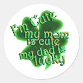 Süße Mutter Glücklicher Vater St. Patrick's Day Runder Aufkleber (Vorderseite)