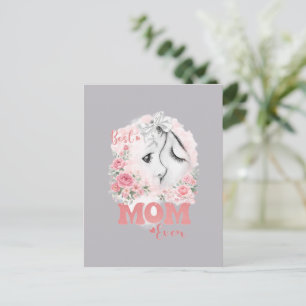 Süße Mutter und Kind Wasserfarben Rosen "Beste Mam Postkarte