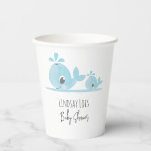 Süße Mutter Wal Baby Wal Baby Shower Pappbecher