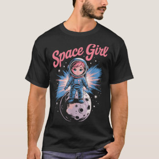 Süße Mutter Weltraumfrau Raumschiff Rakete T-Shirt