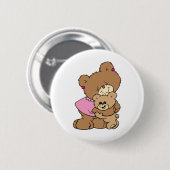 Süße Mutterbär umarmt Babybär Design Button (Vorne & Hinten)