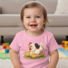 Süße Mutterhenne Küken Bauernhof Tier Kleinkind T- Baby T-shirt
