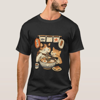 Süße Mutterkatze & Kätzchen Ramen Shirt – Cute Jap