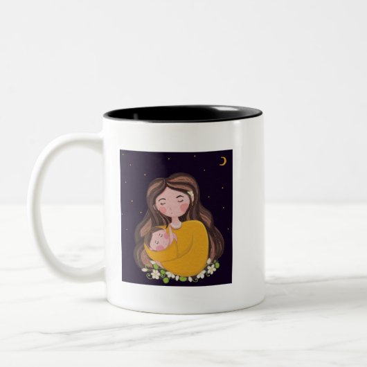 Süße Mutterliebe-Illustration Tasse (Links)