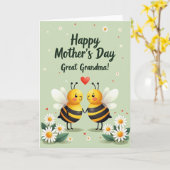 Süße Muttertag Bienen Karte (Gelbe Blume)