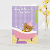 Süße Muttertag Bubble Bear Karte (Gelbe Blume)