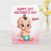 Süße Muttertags-Baby-Karte Karte (Gelbe Blume)