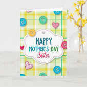 Süße Muttertags Button Karte (Gelbe Blume)