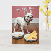 Süße Muttertags-Hunde-Essen-Karte Karte (Gelbe Blume)