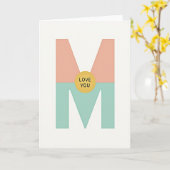 Süße Muttertags-Initial-Karte Karte (Gelbe Blume)