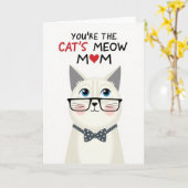 Süße Muttertags-Katzen-Kunstkarte Karte (Gelbe Blume)