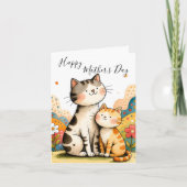 Süße Muttertags-Katzengrüße Feiertagskarte (Vorderseite)