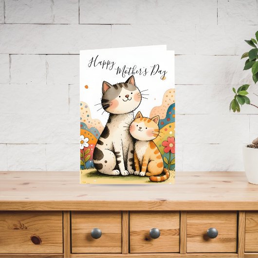 Süße Muttertags-Katzengrüße Feiertagskarte
