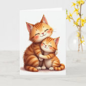 Süße Muttertags-Katzenknuddelkarte Karte (Gelbe Blume)