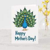 Süße Muttertags-Pfau-Karte Karte (Gelbe Blume)