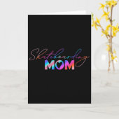Süße Muttertags-Regenbogen-Skateboard-Mama Karte (Gelbe Blume)