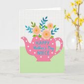 Süße Muttertags-Teekannen-Design-Karte Karte (Gelbe Blume)