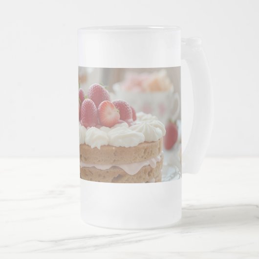 Süße Nachmittags-Tea-Time Mattglas Bierglas (VorderseiteRechts)