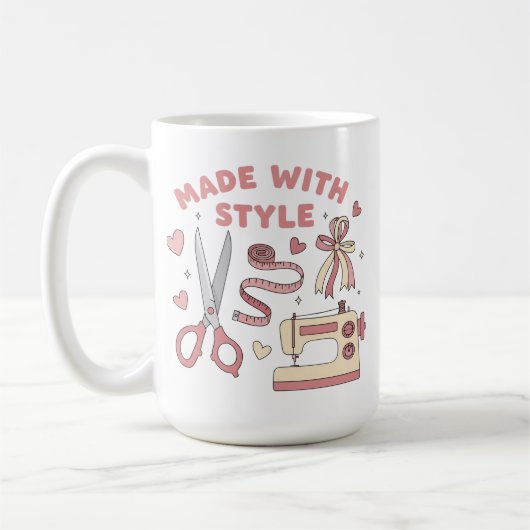 Süße Nähmaschine Made With Style Schneider/in Kaffeetasse (Links)