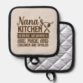 Süße Nanas Küchen-Wortkunst  Topflappen (Vorderseite/Rückseite)