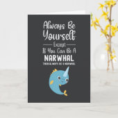 Süße Narwal-Karten Junge Ozean Wal Für Kinder Karte (Gelbe Blume)