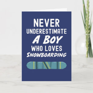 Süße Navy Blau Snowboarder Karten für Jungen Kinde