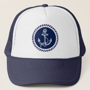 Süße Navy Blau & Weiße Nautilsche Boot Anker 4 Truckerkappe