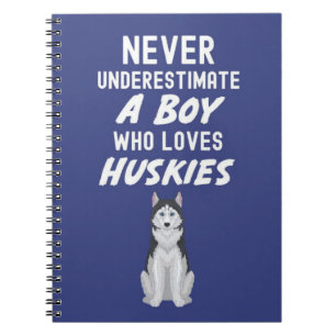 Süße Navyblaue Husky-Geschenke für Babyjungen Kind Notizblock